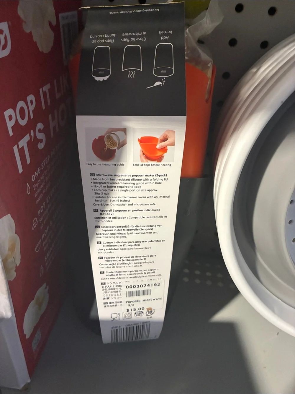 Joseph Joseph M-Cuisine Single-Serve Microwave Popcorn Maker - Orange